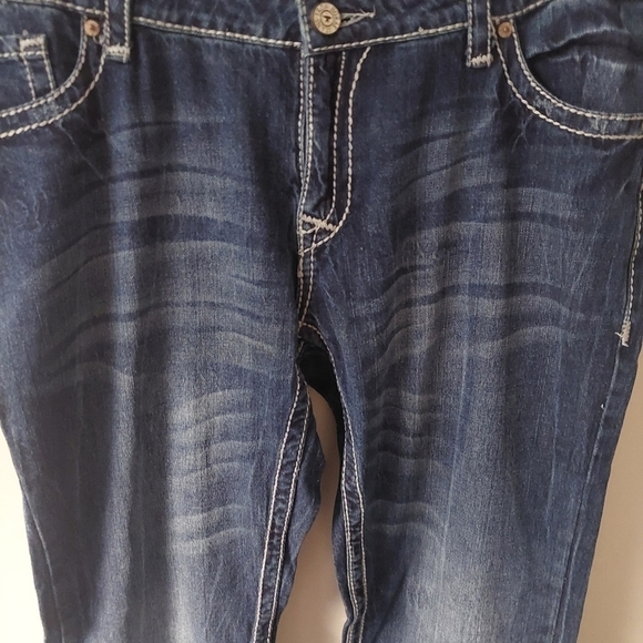 Iron Horse Blue Jeans Denim Pants Embellish Rhinestone Boot Flare Wide Size 12 - Picture 13 of 15